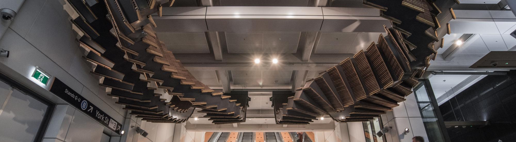 spiral art installation